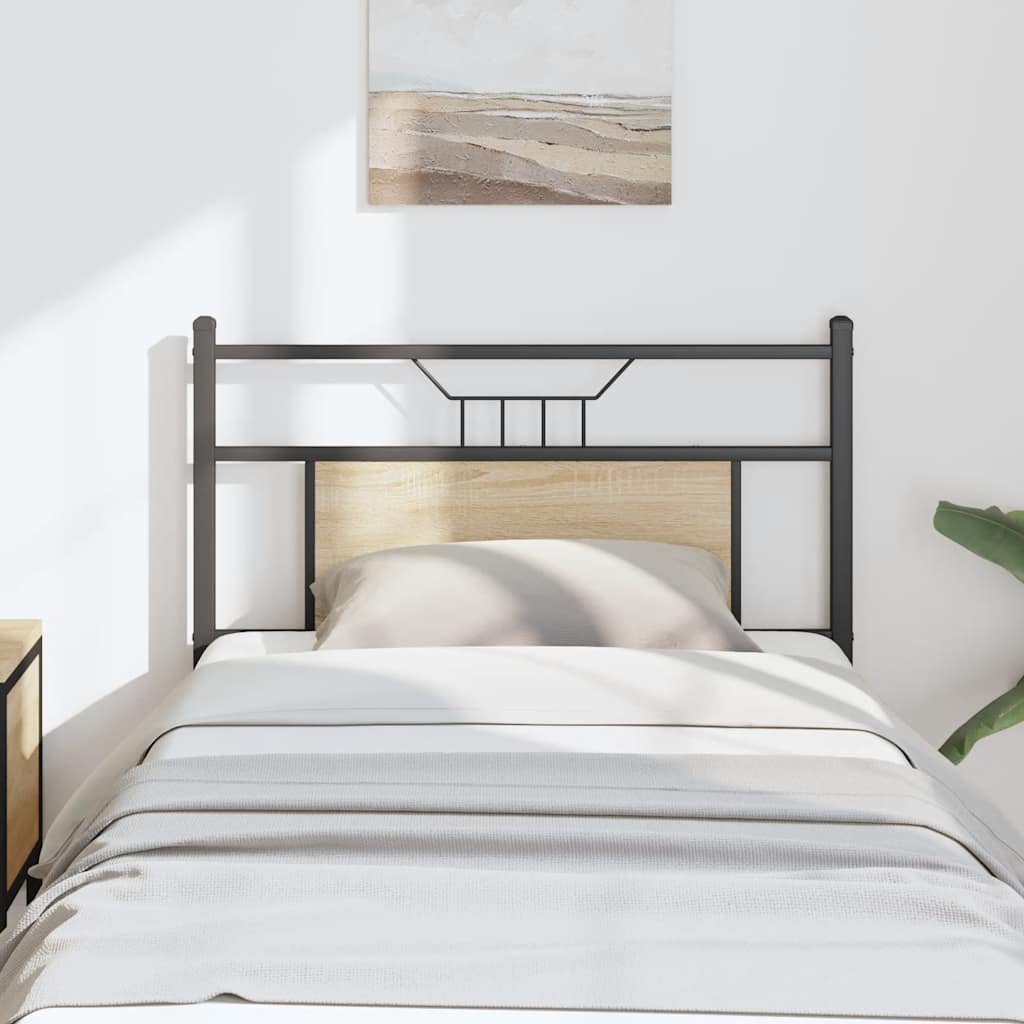 Cabeceira de substituição 80cm derivados de madeira/aço carvalho sonoma