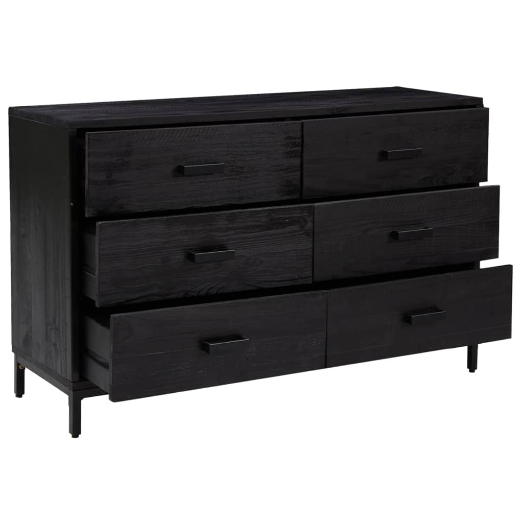 Aparador 110x35x70 cm pinho maciço preto