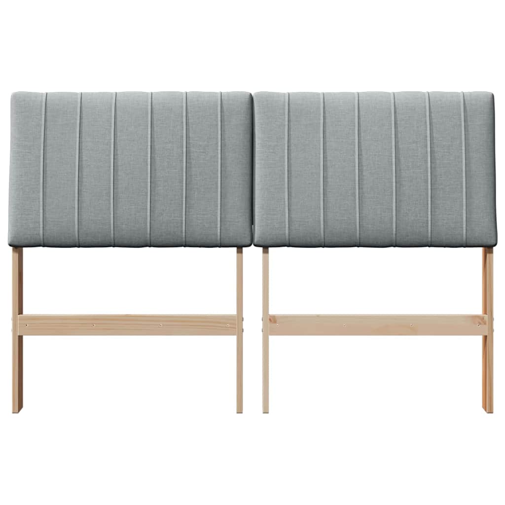 Cabeceira estofada cinzento-claro 140 cm
