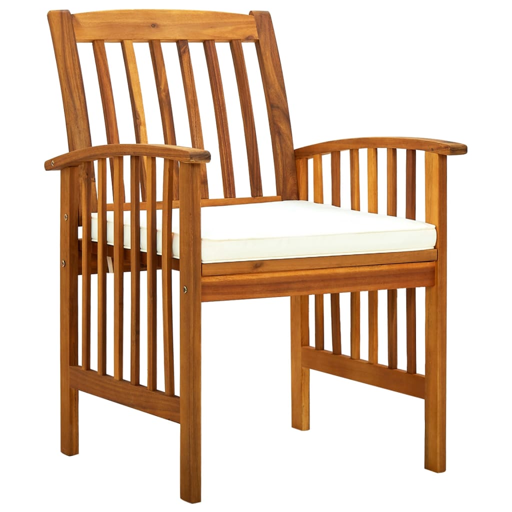 Cadeiras de jantar p/ jardim 6 pcs c/ almofadões acácia maciça