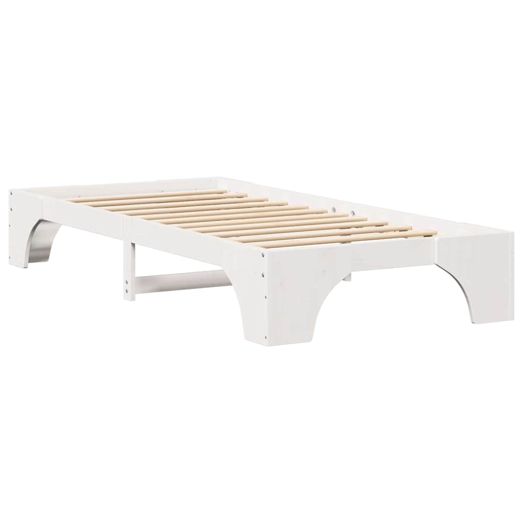 Estrutura da cama branco 90 x 190 cm madeira de pinheiro sólida