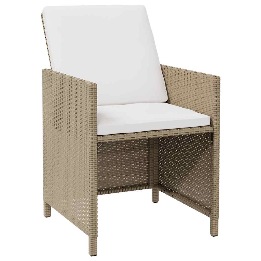 Cadeiras de jardim com bancos 2 pcs vime PE bege