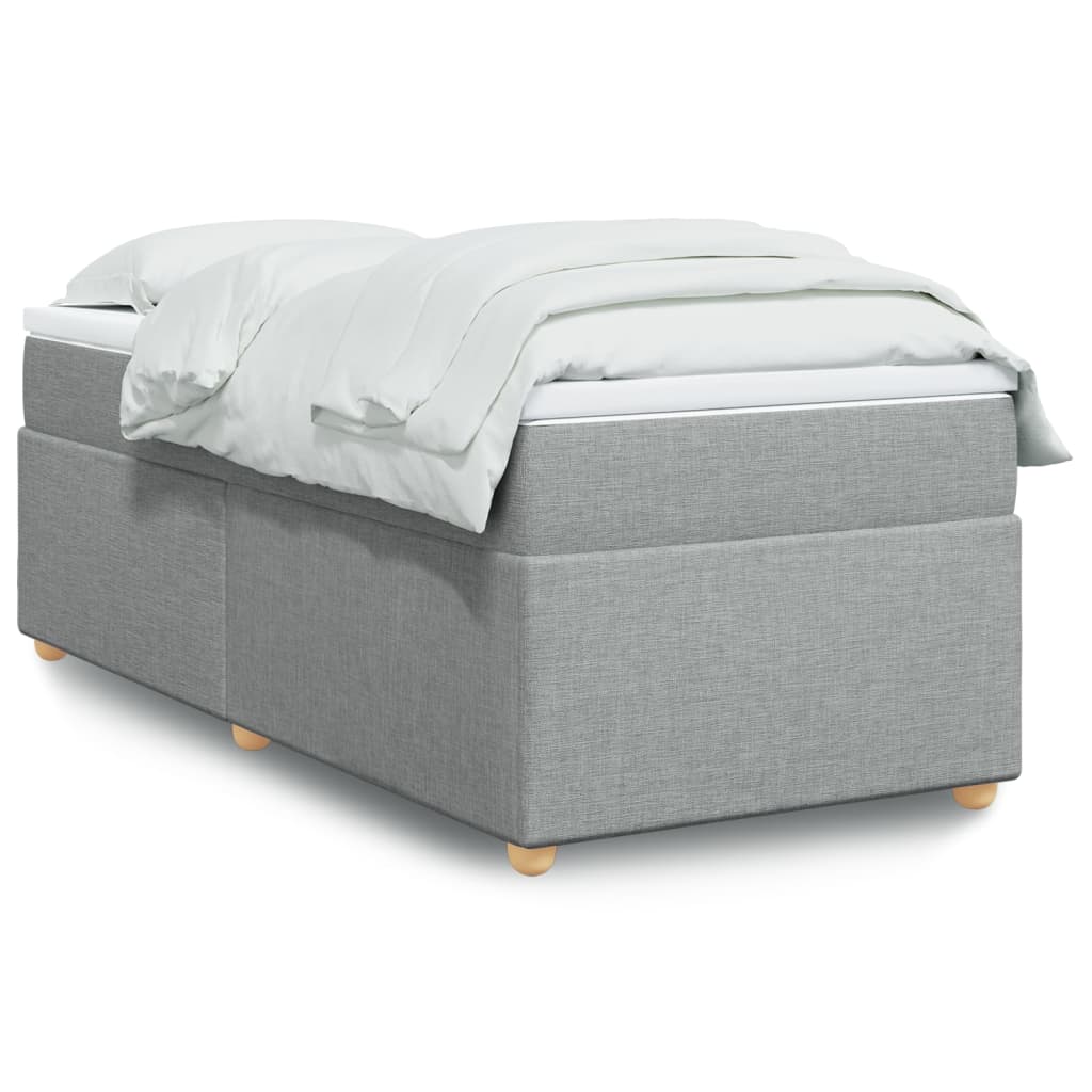 Cama com molas/colchão 80x200 cm tecido cinza-claro