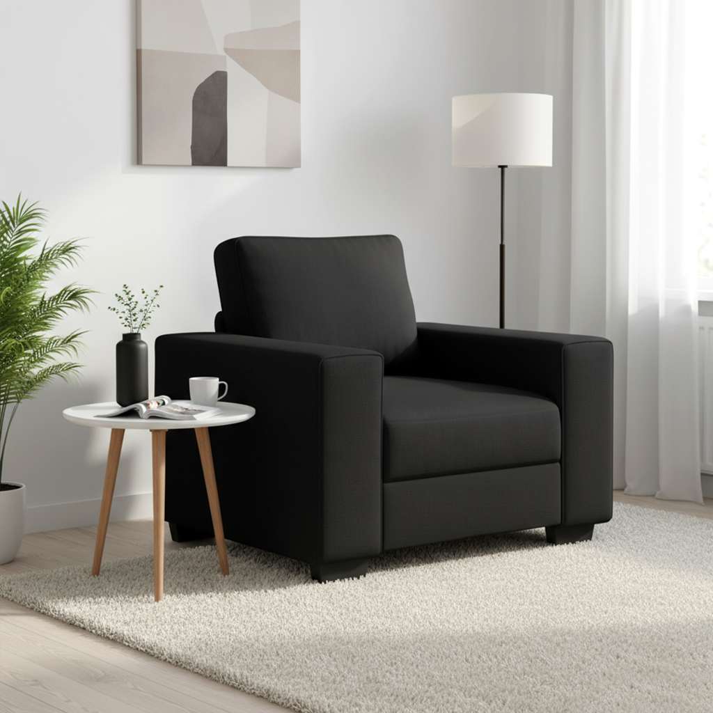 Poltrona 100x77x82 cm tecido preto