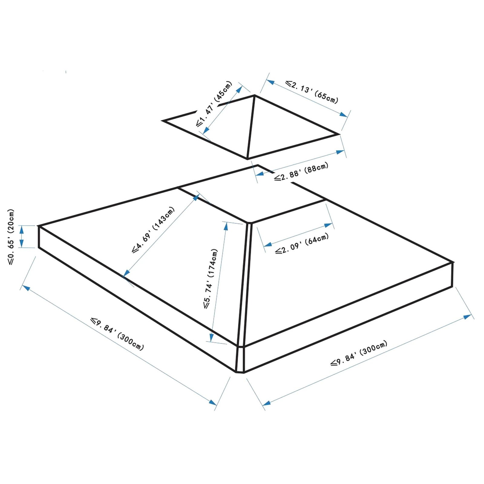 Toldo de substituição 3x3m para pérgolas toldo de substituição de pérgolas de jardim verde