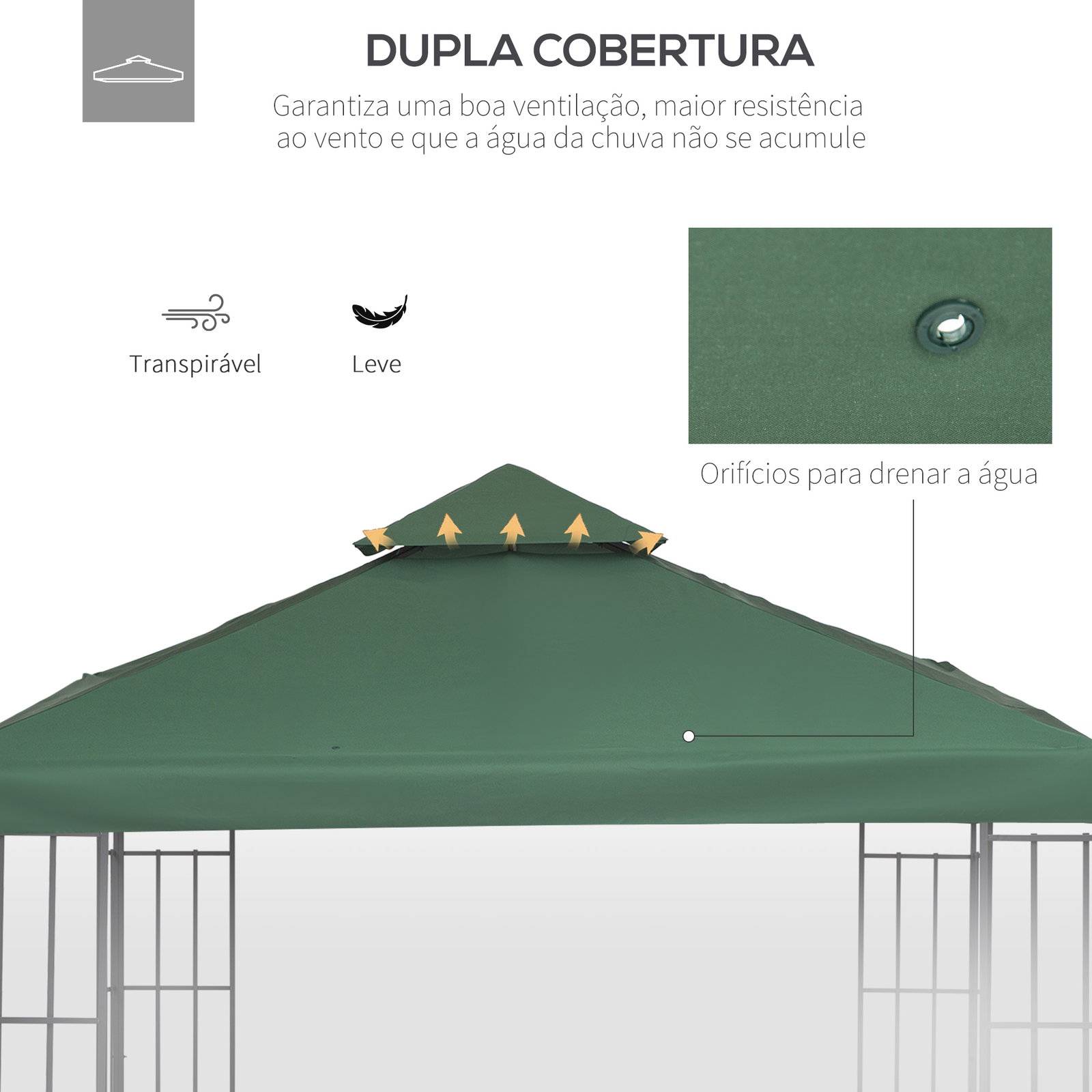 Toldo de substituição 3x3m para pérgolas toldo de substituição de pérgolas de jardim verde