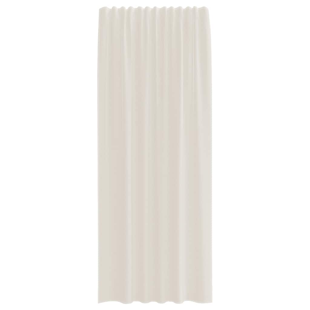 Cortinas de voile com bolsos para varão 2 pcs creme