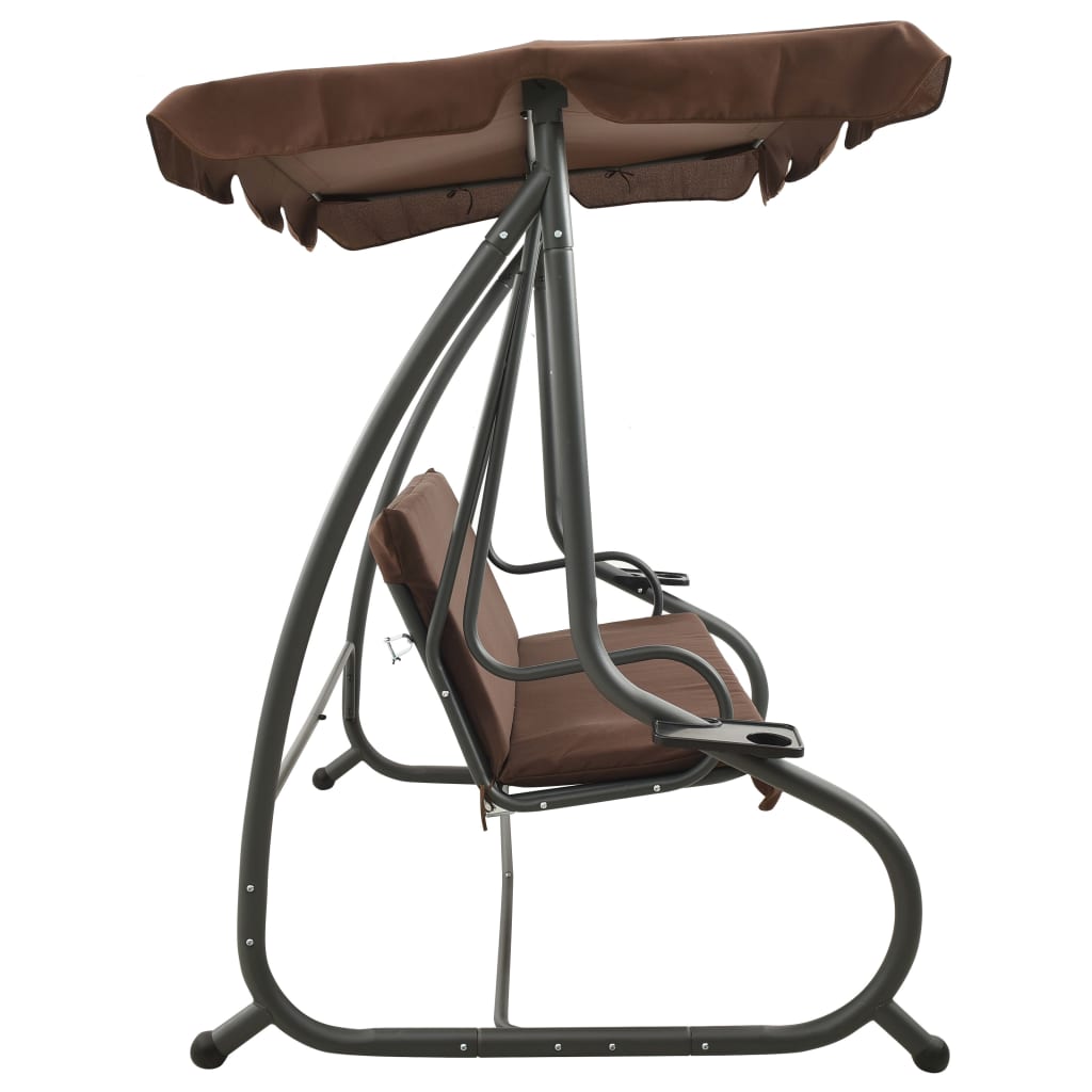 Baloiço de jardim com toldo cor café