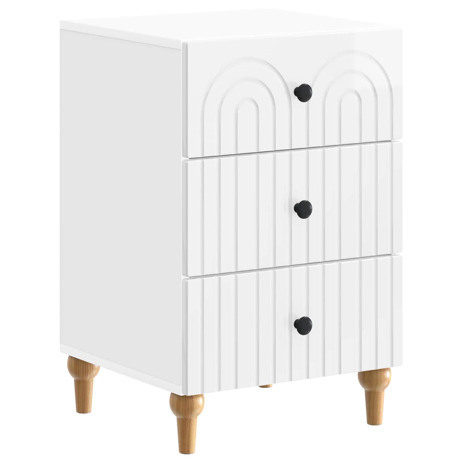 Armário de cabeceira branco brilhante 43x 41 x 66,5 cm