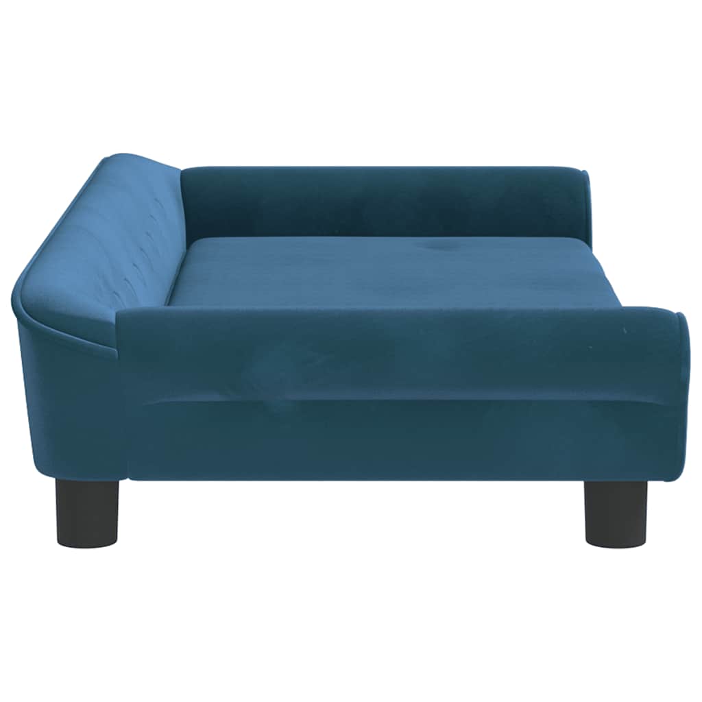 Cama para cães 100x50x21 cm veludo azul