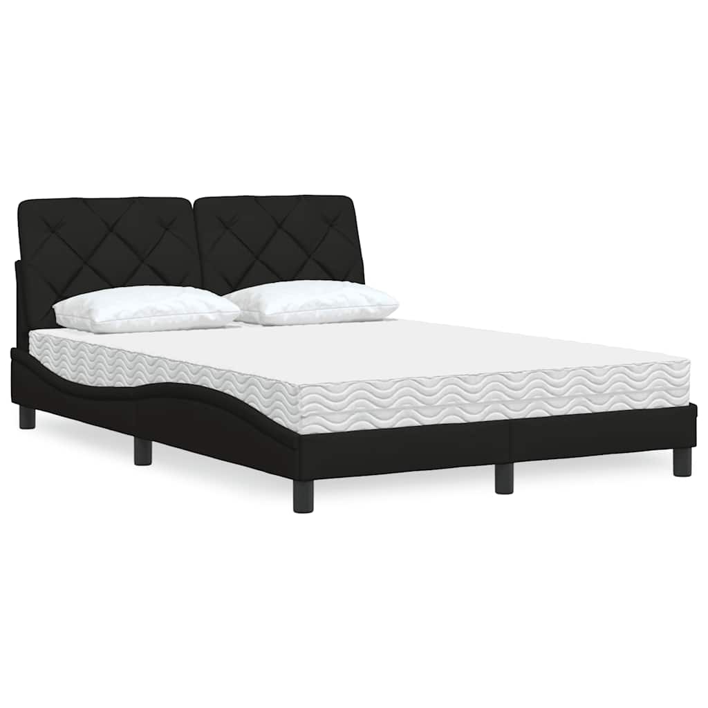Cama com colchão 120x200 cm tecido preto