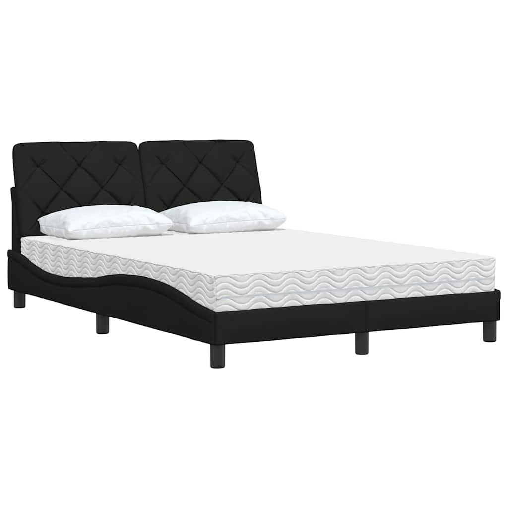 Cama com colchão 120x200 cm tecido preto