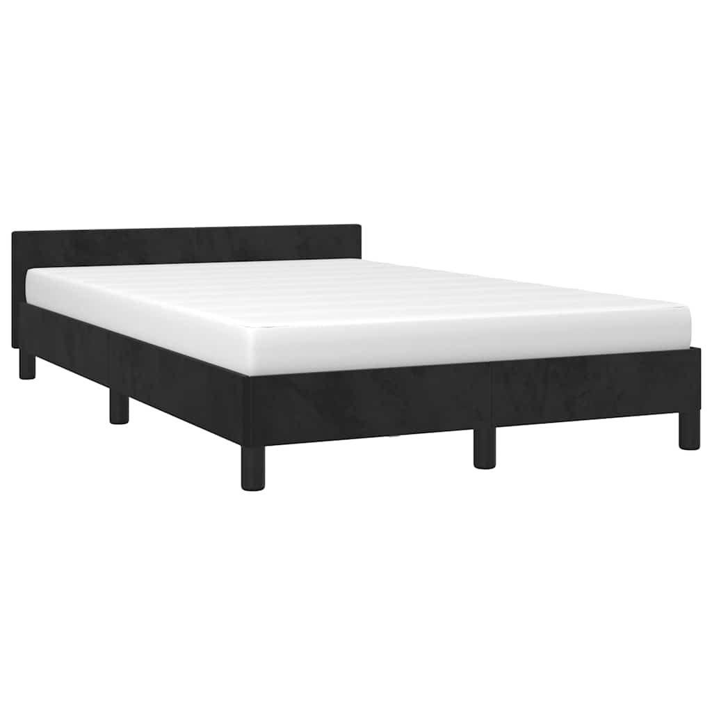Estrutura de cama sem colchão 120x200 cm veludo preto