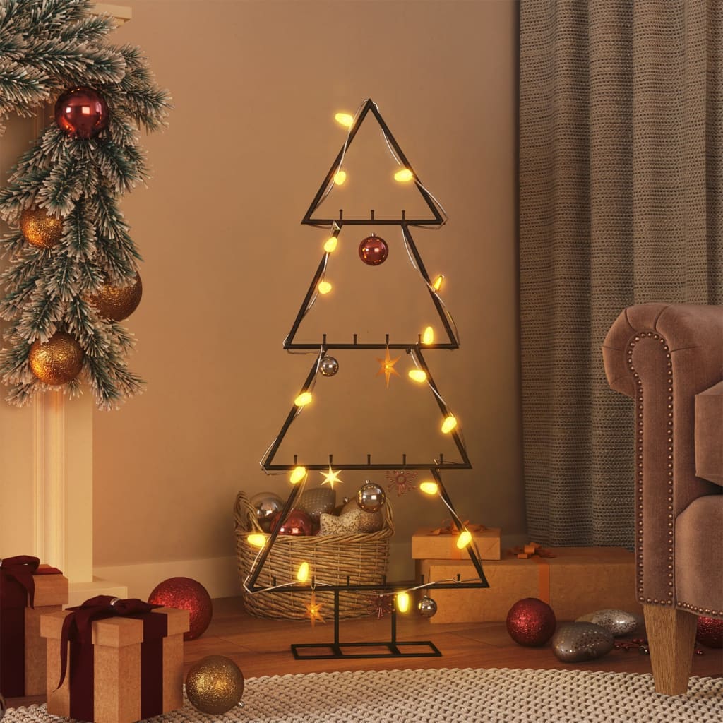 Árvore de natal para decoração 90 cm metal preto