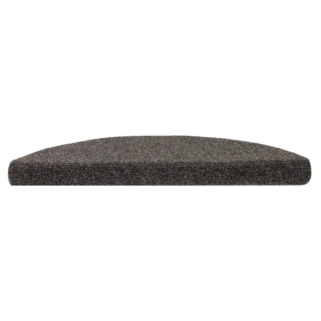 Tapetes de escada autoadesivos 5 peças 56x17x3 cm antracite meia-lua