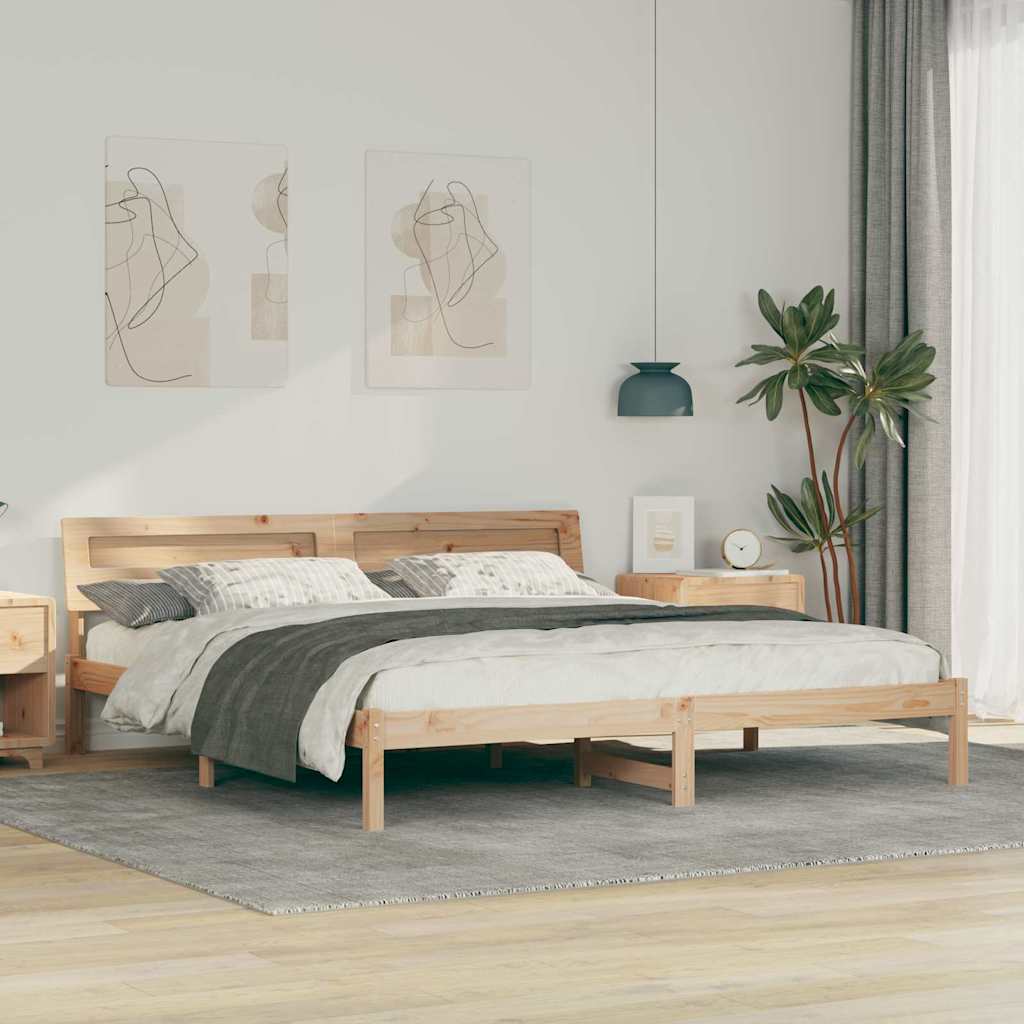 Estrutura da cama com cabeceira castanho 180 x 200 cm