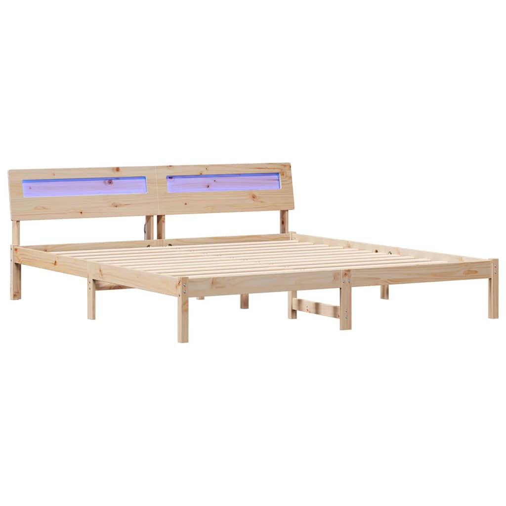 Estrutura da cama com cabeceira castanho 180 x 200 cm