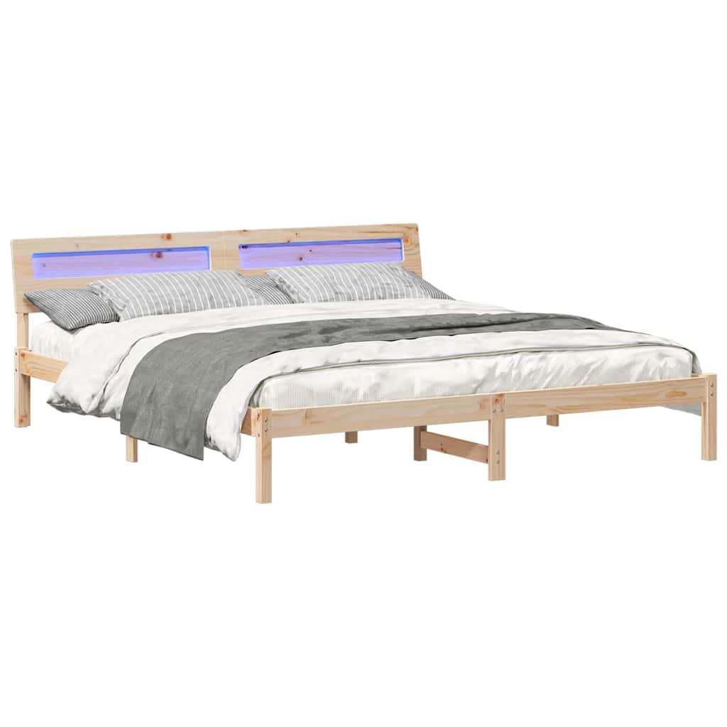 Estrutura da cama com cabeceira castanho 180 x 200 cm