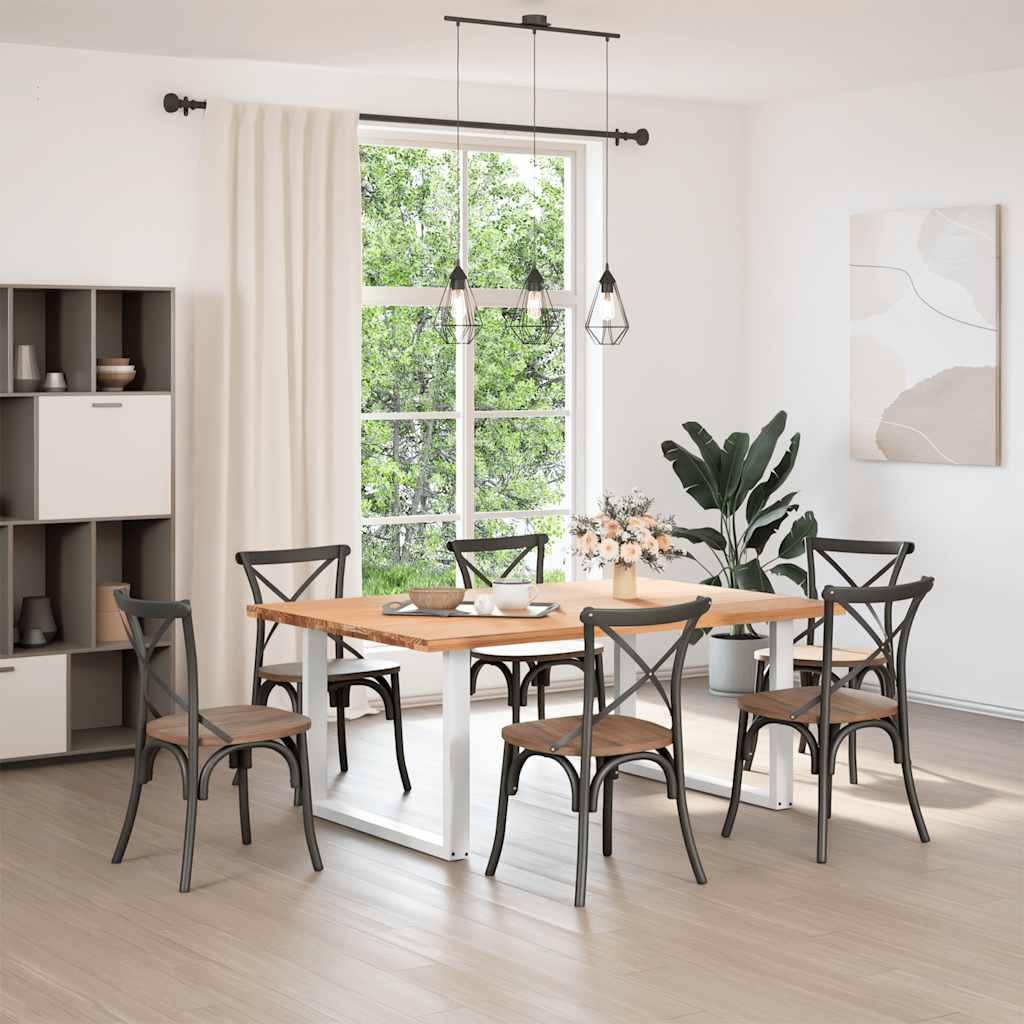 Pés de mesa de jantar em forma de u, 2 peças, branco, 100x (72-73) cm, aço