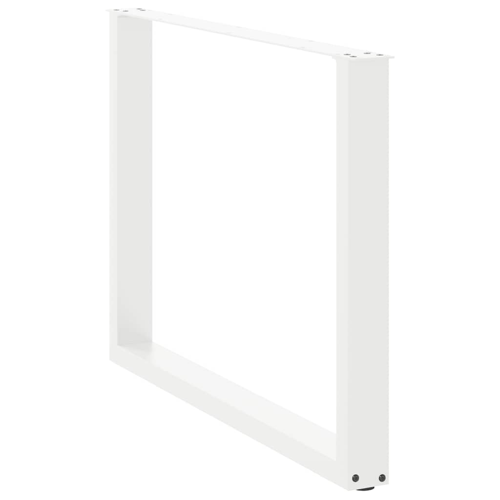 Pés de mesa de jantar em forma de u, 2 peças, branco, 100x (72-73) cm, aço