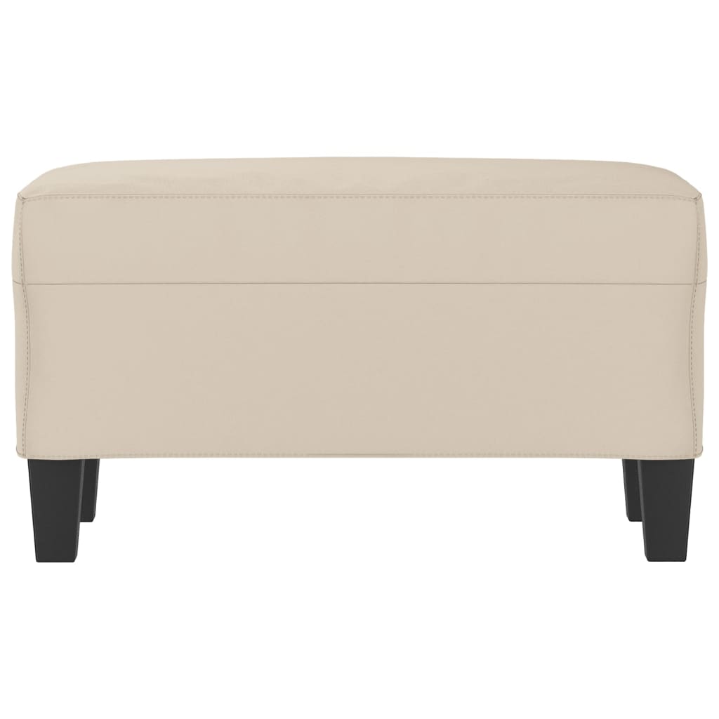 Banco 70x35x41 cm tecido de microfibra cor creme