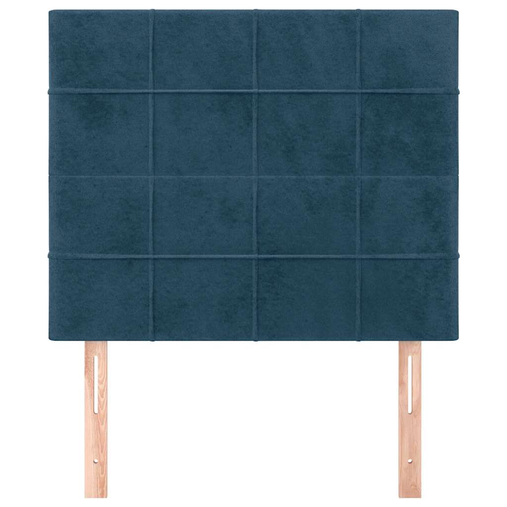 Cabeceira azul escuro 90x5x118/128 cm veludo