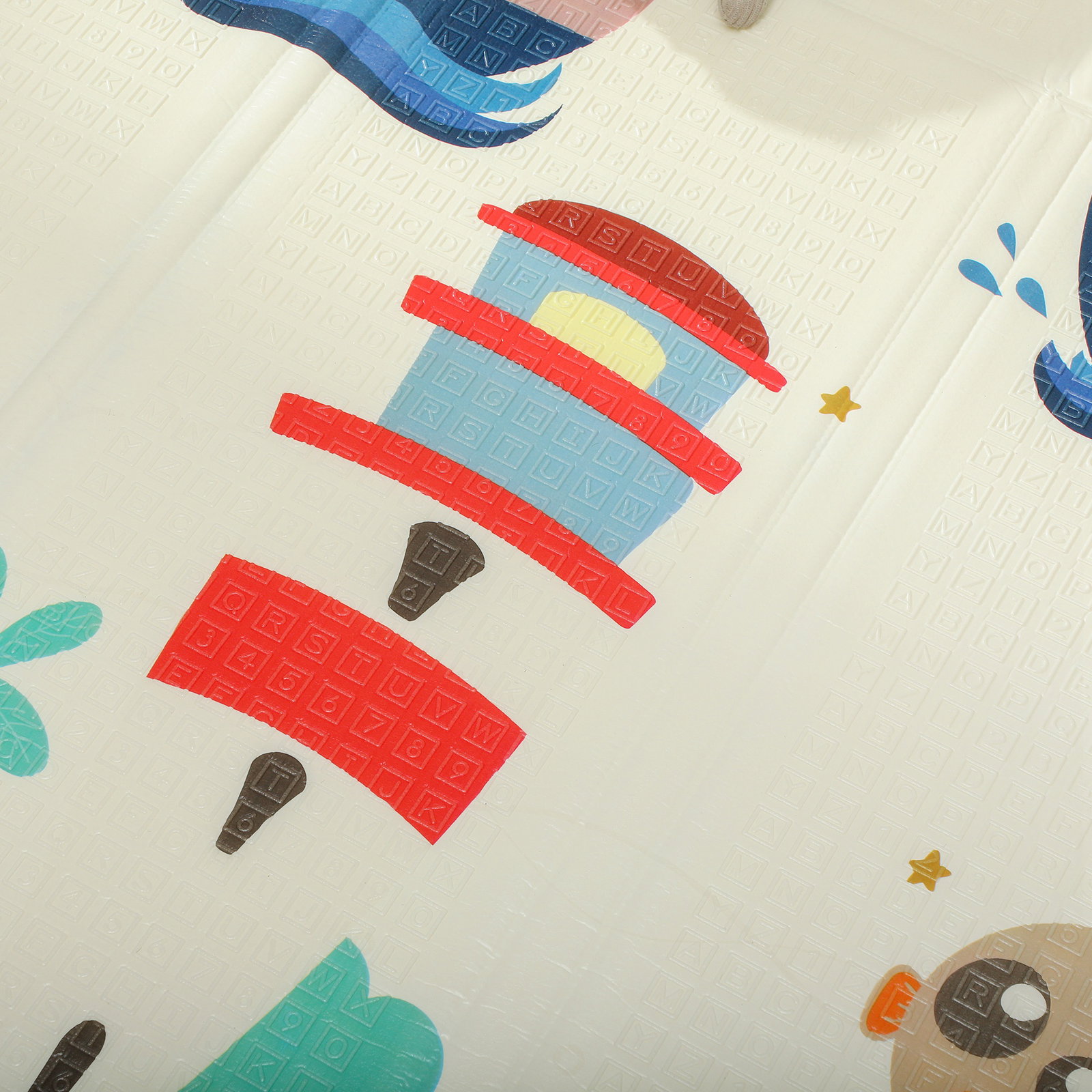 Tapete de atividades para bebé dobrável e reversível 196x176 cm tapete de brincar para bebé xpe dupla face impermeável multicolor