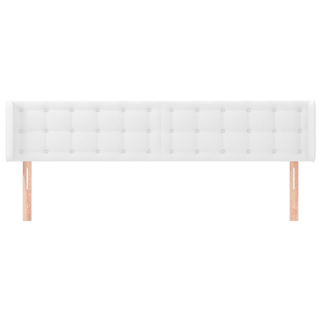 Cabeceira cama c/ abas couro artificial 183x16x78/88 cm branco