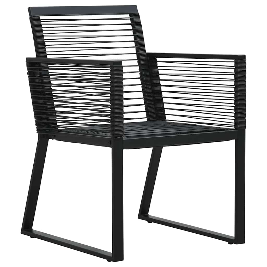 Cadeiras de jardim 2 pcs vime de PVC preto
