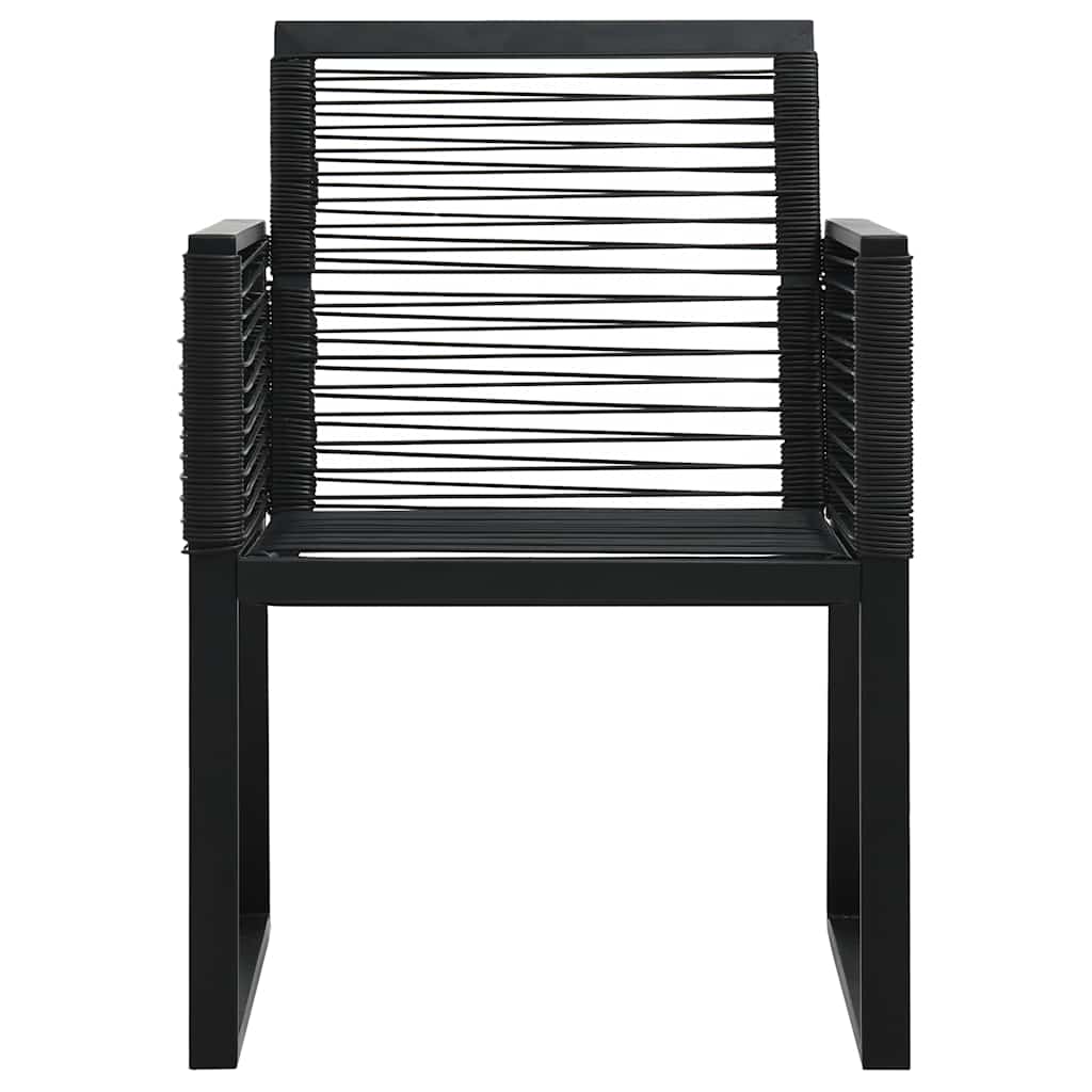 Cadeiras de jardim 2 pcs vime de PVC preto