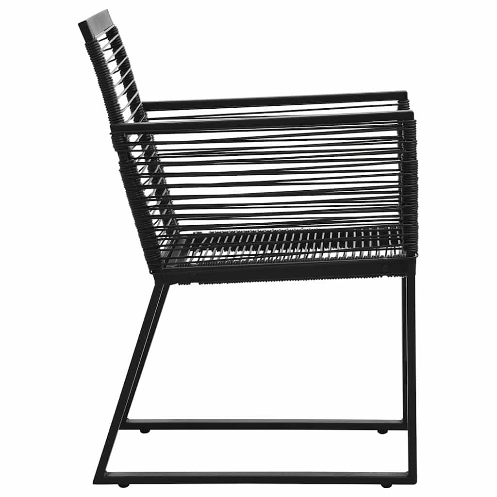 Cadeiras de jardim 2 pcs vime de PVC preto
