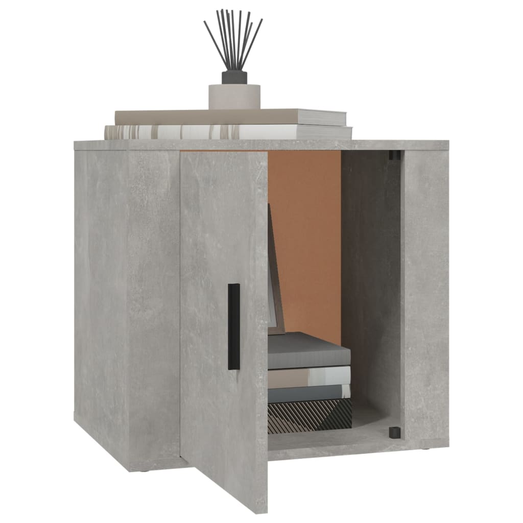 Mesas de cabeceira 2 pcs 50x39x47 cm cinzento cimento