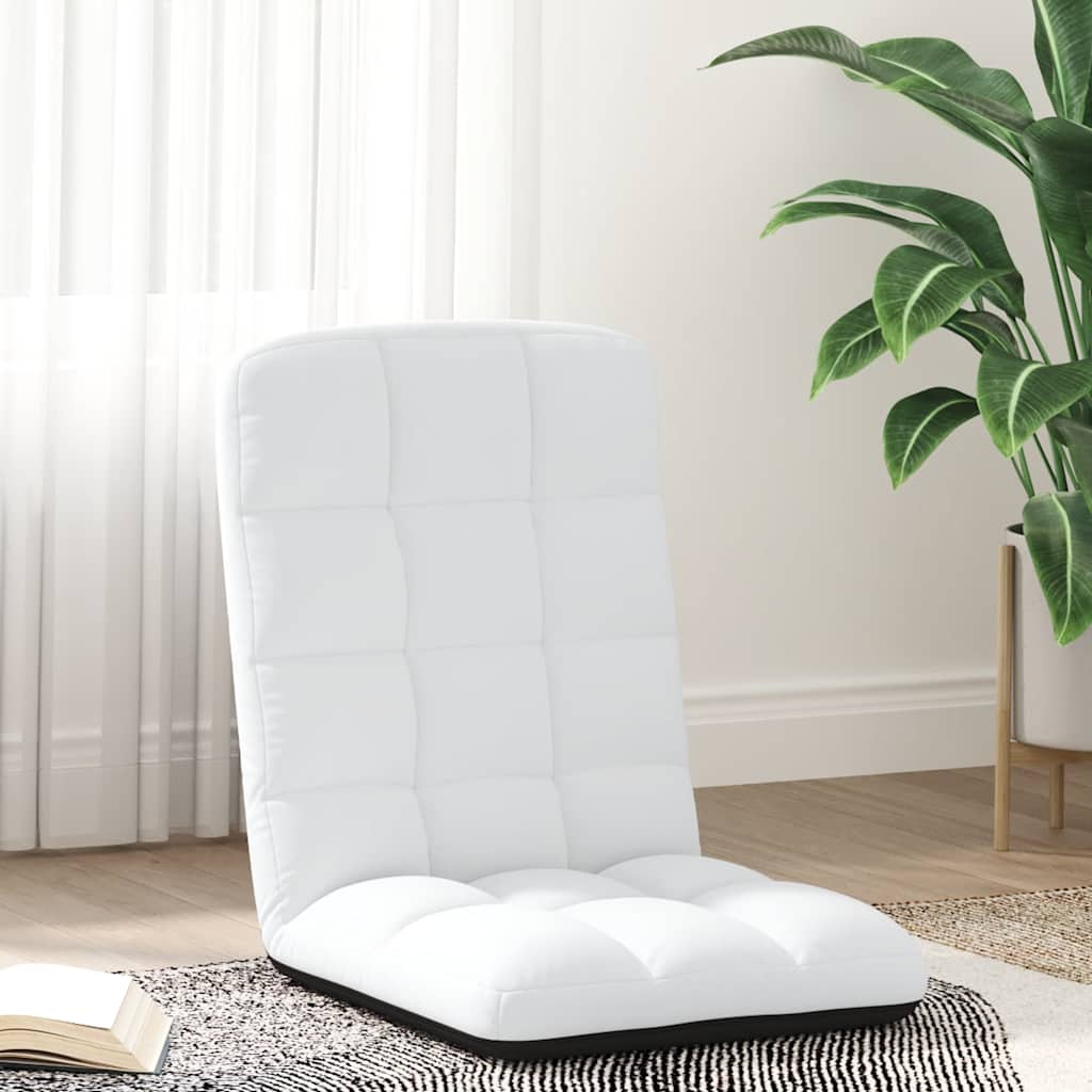 Cadeira de piso dobrável 71x51x62 cm tecido branco