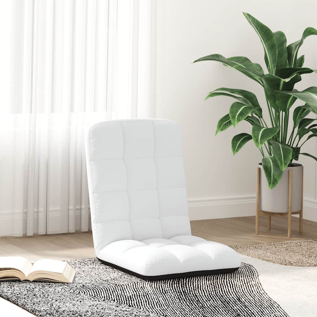 Cadeira de piso dobrável 71x51x62 cm tecido branco