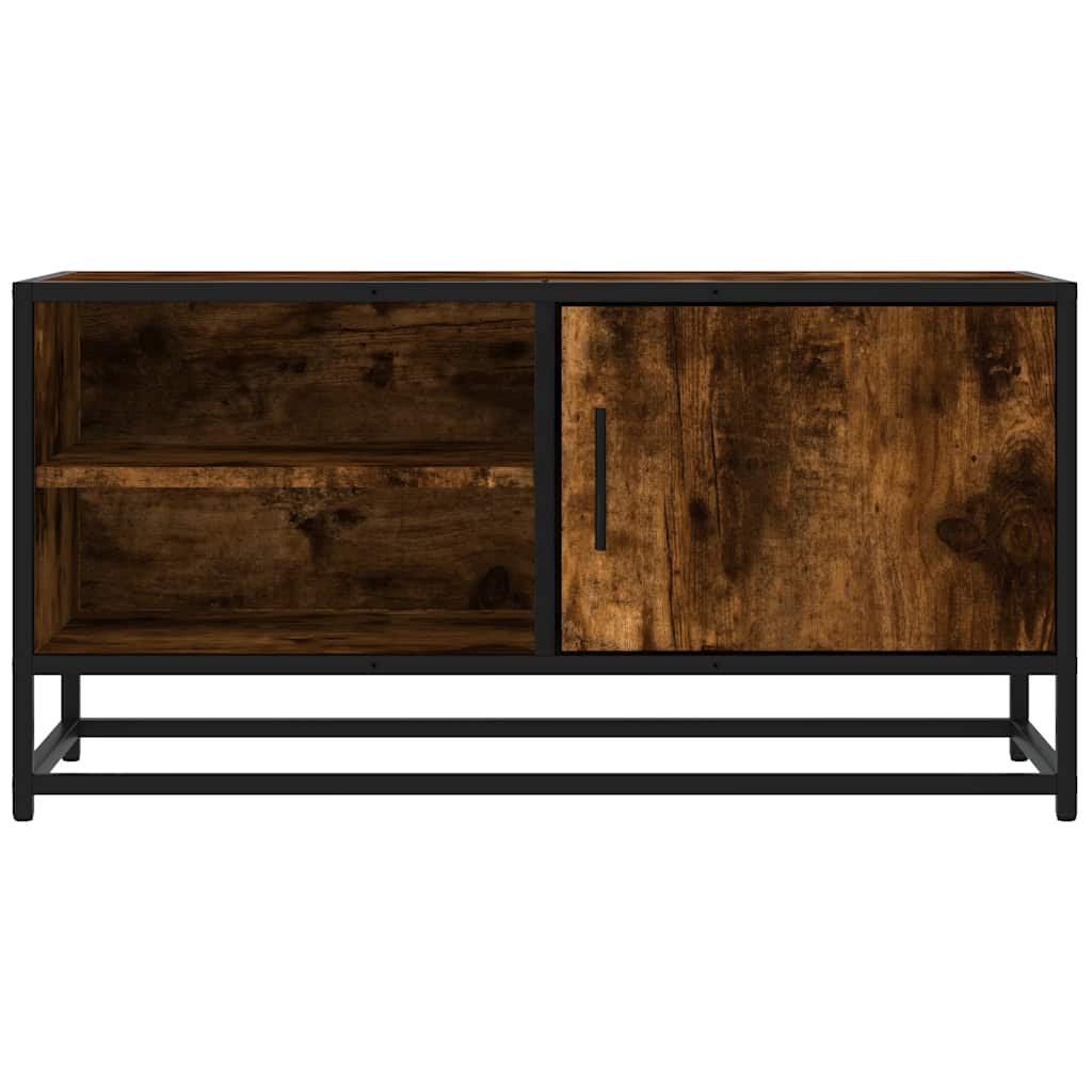 Móvel p/ TV 80x34,5x40 cm deriv. madeira/metal carvalho fumado
