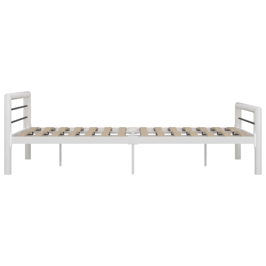 Estrutura de cama 160x200 cm metal branco e preto