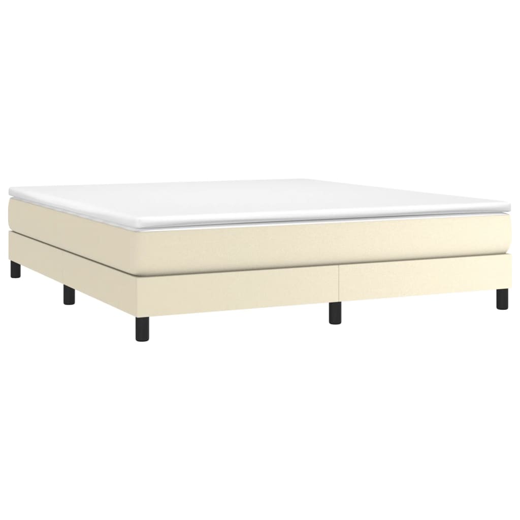 Estrutura de cama com molas 180x200 cm couro artificial cor creme