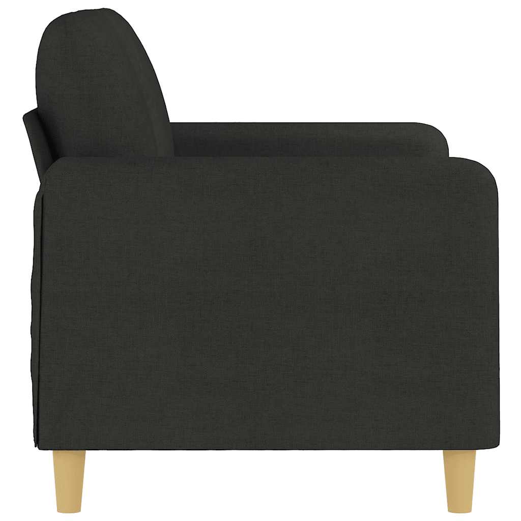 Sofá de 2 lugares tecido 120 cm preto