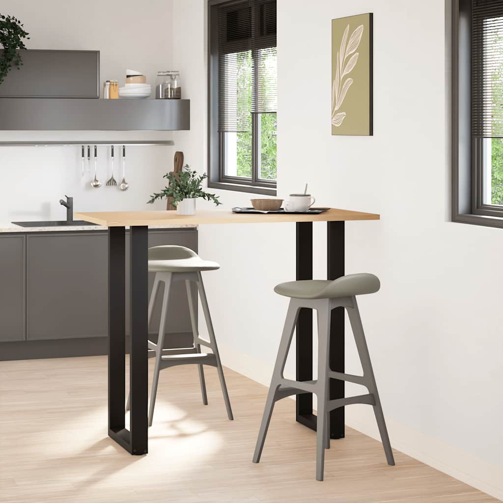Pés de mesa de bar em forma de u, 2 peças, preto, 40x (110-111) cm, aço