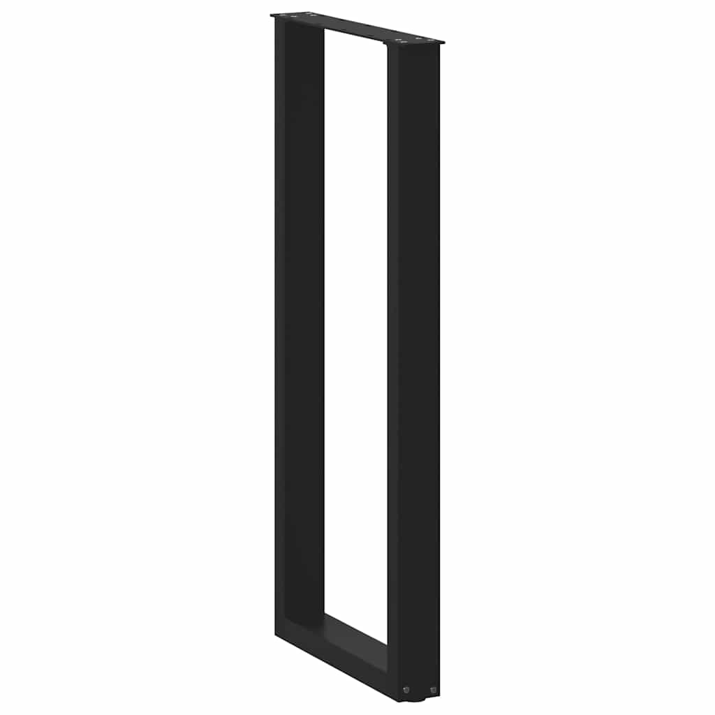 Pés de mesa de bar em forma de u, 2 peças, preto, 40x (110-111) cm, aço
