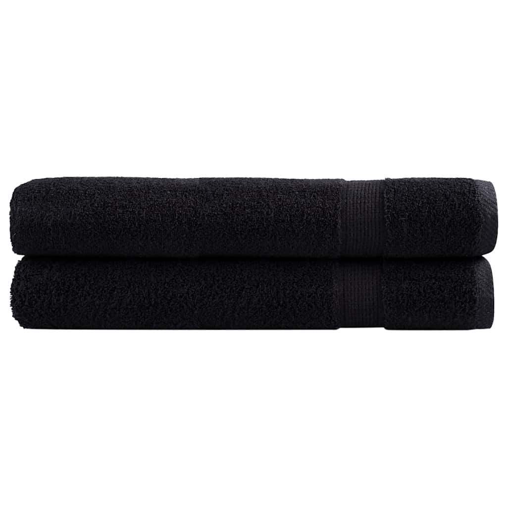 Toalhas premium solund 2 pcs 100x200 cm 600 gsm preto