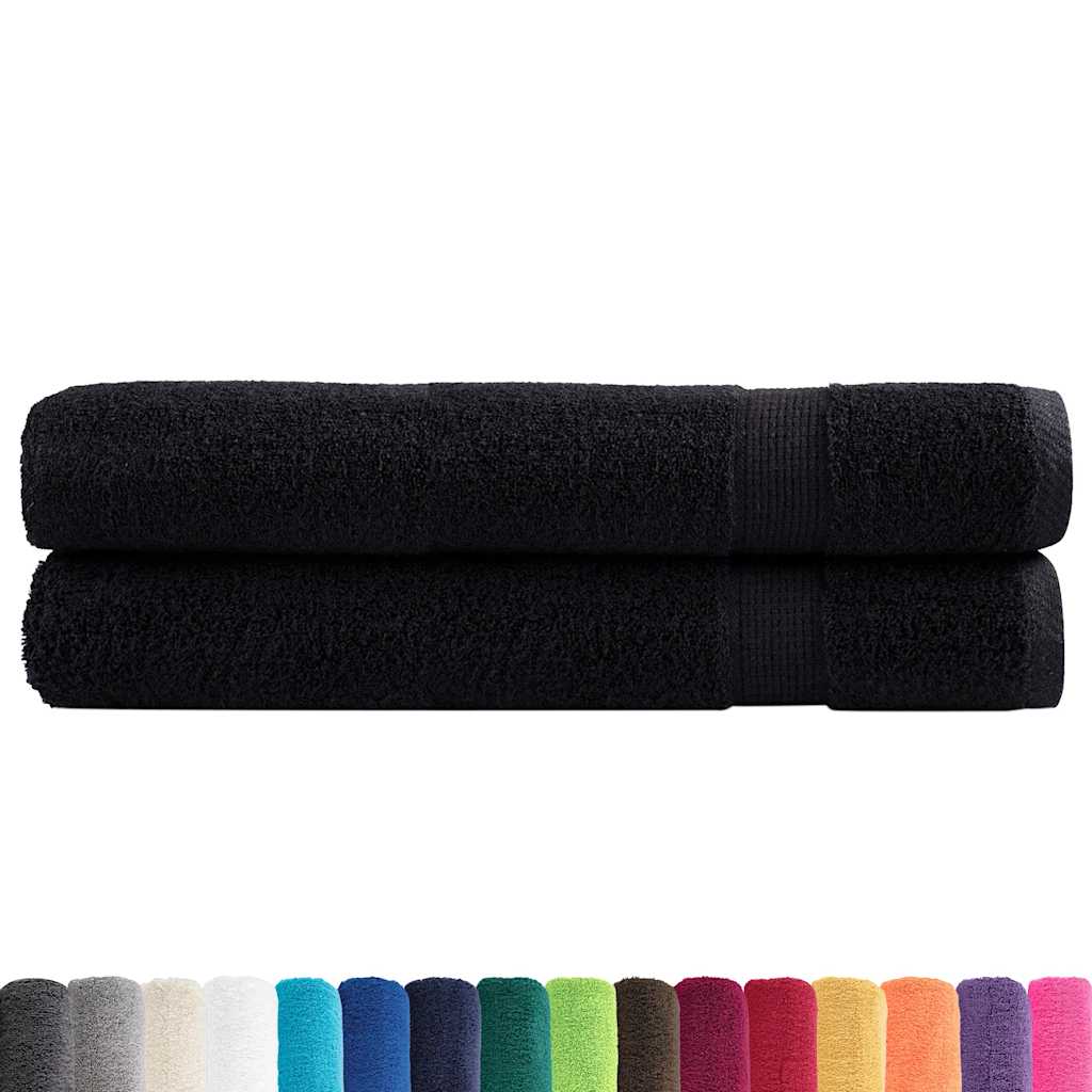 Toalhas premium solund 2 pcs 100x200 cm 600 gsm preto