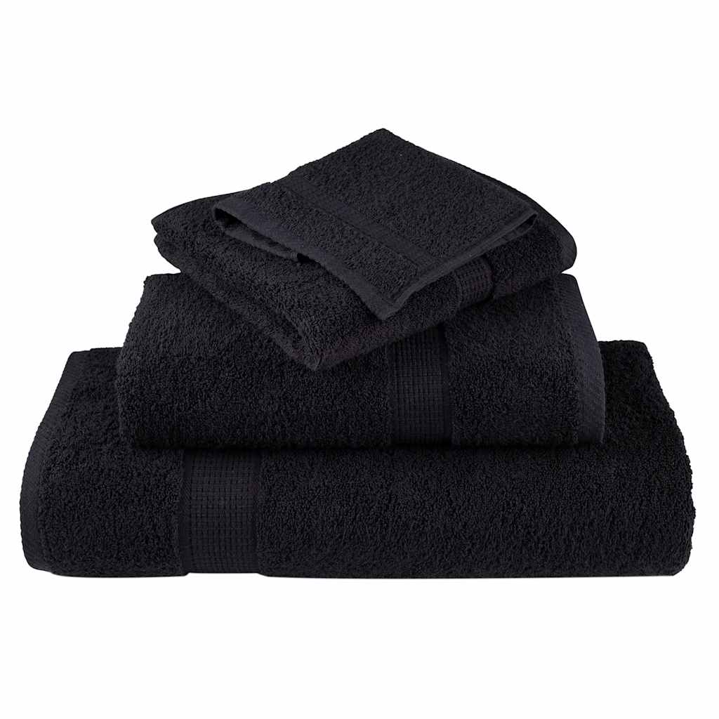 Toalhas premium solund 2 pcs 100x200 cm 600 gsm preto