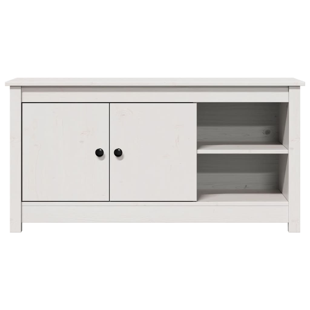 Móvel de TV 103x36,5x52 cm madeira de pinho maciça branco