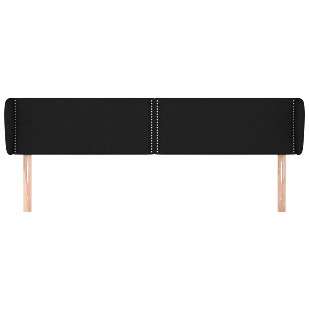 Cabeceira de cama c/ abas tecido 203x23x78/88 cm preto