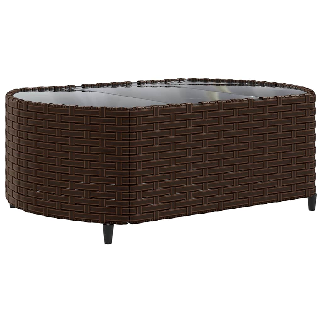 5 Pcs conjunto sofás p/ jardim c/ almofadões vime PE castanho