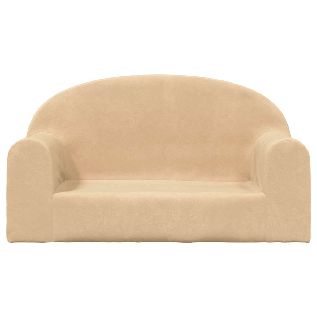Sofá infantil 2 lugares peluche macio creme