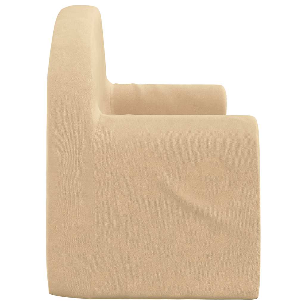 Sofá infantil 2 lugares peluche macio creme