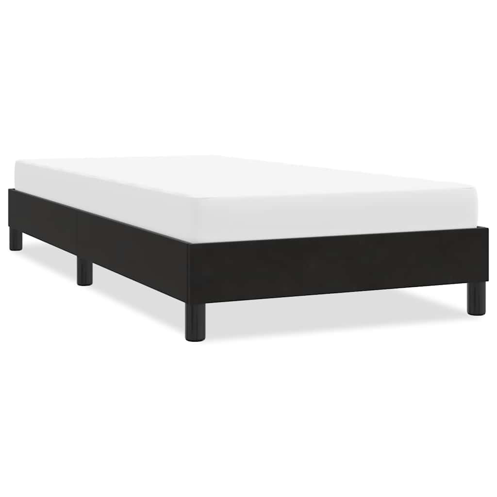 Estrutura de cama sem colchão 100x220 cm veludo preto