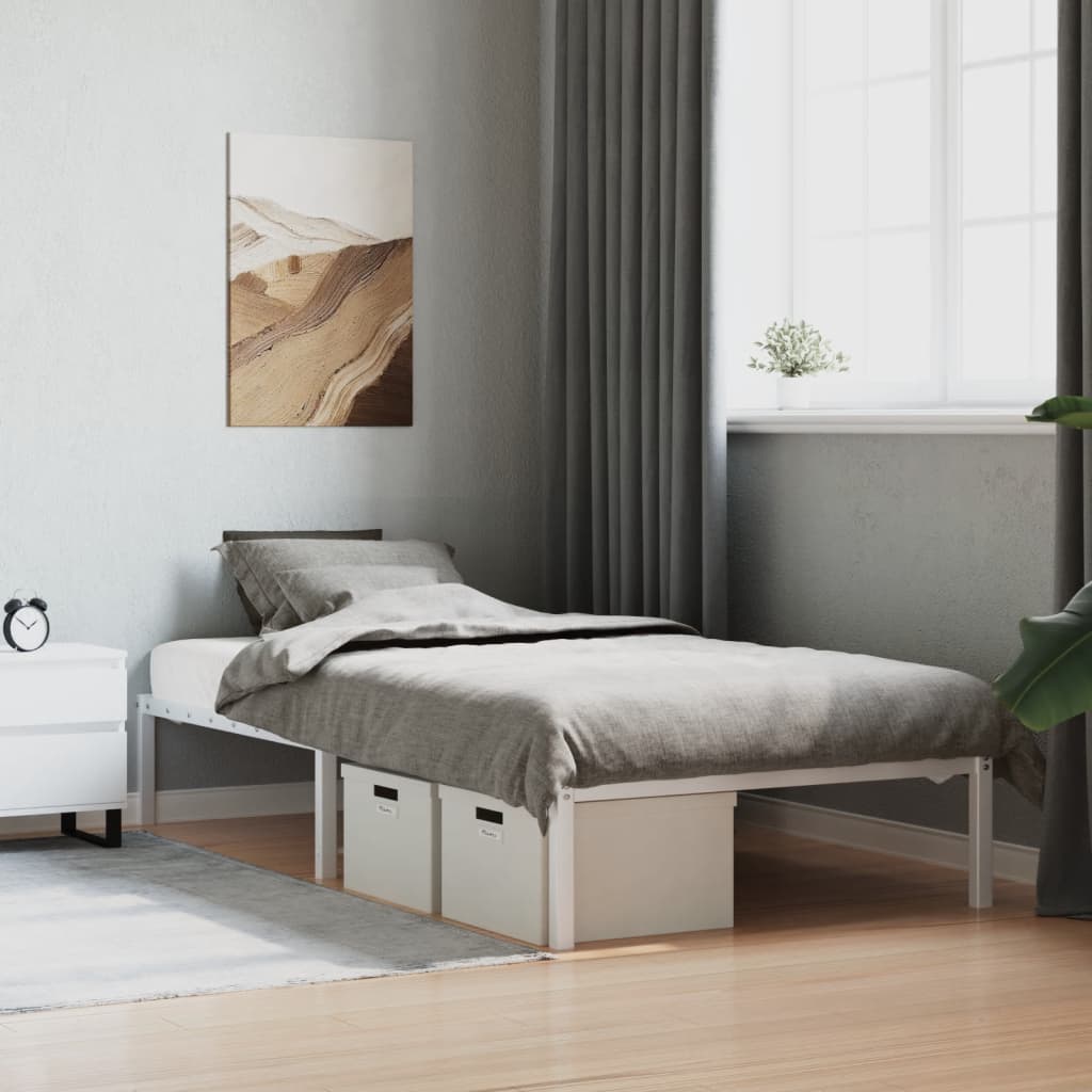 Estrutura de cama 107x203 cm metal branco